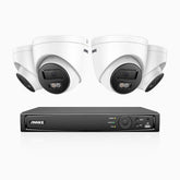 H800 - 4K 8 Channel 4 Cameras PoE Security System, Human & Vehicle Detection, Built-in Micphone, Color & IR Night Vision, RTSP Supported